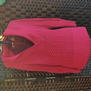 DKNY jeans hot pink tunic sweater